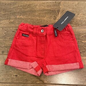 Dolce & Gabbana Vibrant Red Cuffed Shorts